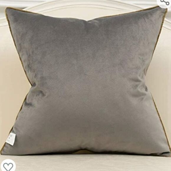 Set of 2 Velvet and Satin with Gold Stripe Pillow Covers (one large- one small) - Picture 7 of 11